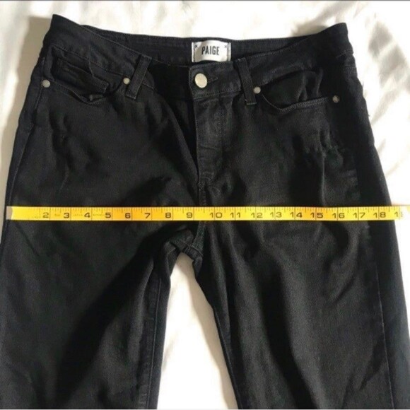 Paige Verdugo Ultra Skinny Mid-Rise Jeans In Black Overdye Size 30 inseam 29” - Picture 7 of 12